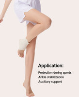 Attelle de cheville réglable à compression élastique élevée, respirante, en tricot, avec sangle de soutien antidérapante et stabilisatrice