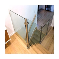 Rampe d'escalier en verre trempé pour villa moderne, garde-corps extérieur, balcon de maison, poteaux de balustrade en acier inoxydable