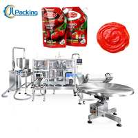 Machine d'emballage horizontale avec pompe à liquide, machine de remplissage automatique de sachets à bec verseur pour pâte de tomate, ketchup et sauces liquides