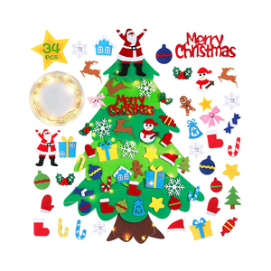 Kit de bricolage en feutre pour arbre de Noël, kit de <span class=keywords><strong>couture</strong></span> pour enfants, décoration murale, jouet fait main avec ornements en velcro, Père Noël, bonhomme de neige, cadeau de Noël - Product Image 2