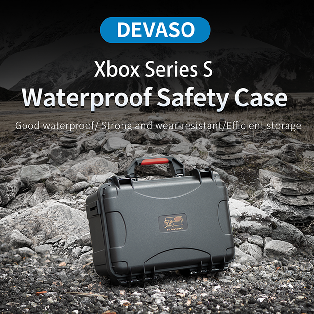 All-in-One Protective Case for Xbox Series S | IP67 Waterproof & Shockproof | Holds Console, 2 Gamepads, Cables & Games