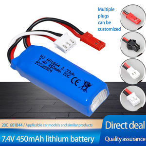 Baterai LiPo Isi Ulang 7.4V 450mAh 20C 601844 Langsung dari Pabrik untuk Model Mobil Mainan Remote Control RC Elektrik Bayi - Product Image 2