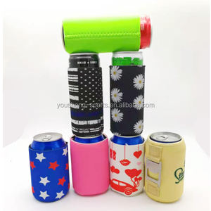 ที่ใส่กระป๋องเบียร์นีโอพรีนแบบบาง250มล. ที่เก็บเบียร์กระป๋องเพิ่มความเย็น2กระเป๋า - Product Image 1