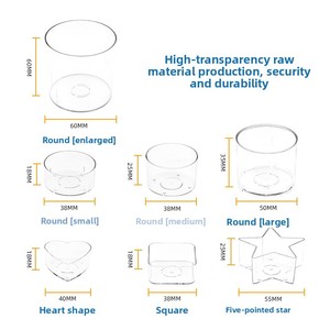 Grosir plastik persegi Jar Tealight tempat lilin hati bintang bulat Votive wadah lampu teh kosong untuk membuat lilin alat - Product Image 2