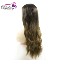 Près de cheveux humains naturel hd dentelle haute température fibre synthétique 2*4 u partie avant de lacet perruque brune soyeuse ondulée perruques pour les femmes
