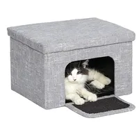 팝 오리 접이식 고양이 침대 빨 애완 동물 콘도 하우스 큐브 실내 저장 상자 계단 침대 동굴
