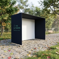 Enceinte de simulation de golf personnalisée Misign avec logo, écran d'impact et projecteur pour usage commercial ou personnel