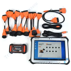 Fz-g1 Tablet, Multi-AG Y009 HDD Full Set Konektor OBD2 PK HT-8A untuk Volvo UD/MACK Truk Excavator Diesel Diagnostik Kit Kode