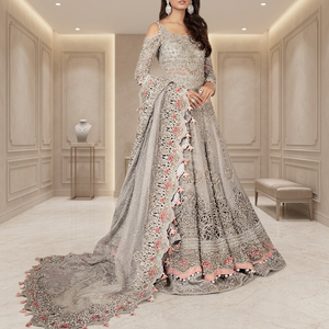 Robe de mariée personnalisée grande taille moderne brodée de fleurs en cristal sans manches transparente longue ligne A pour femme élégante - Product Image 2