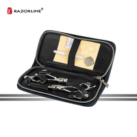 Razorline GVA029 MAX Étui porte-ciseaux de coiffure 16 pièces avec emballage en cuir Outils et accessoires professionnels pour cheveux
