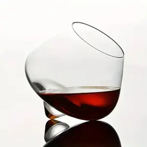 Vaso creativo para batido de whisky, vasos de chupito giratorios, vaso de vidrio para whisky, vaso de vidrio inclinable para bar