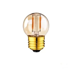 Lâmpada de vidro âmbar G40 LED para sala de estar, quarto, retrô, Edison, mini globo, bola redonda, luzes de corda, ideal para quarto