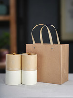 Boîte en carton ronde écologique, style chinois de luxe, ensemble d'emballage en tube de papier pour le stockage du thé