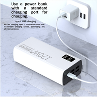 Power Bank Bersertifikasi 3C 120W Pengisian Daya Super Cepat Output Tipe-C Kapasitas Besar 30000mAh Layar Digital untuk Berkemah Dapat Disesuaikan