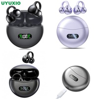 Écouteurs sans fil à oreille ouverte avec chargement USB-C, longue autonomie, mini affichage numérique de la batterie, étui pour une utilisation active
