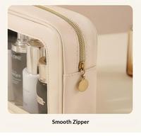 Ensemble de trousses de toilette transparentes en PVC imperméable, trousse de maquillage, trousse de rangement de voyage