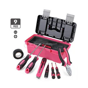 9pc Rosa Hardware-Tool Set Hause Werkzeug Set Werkzeug Set für Frauen Dame Mädchen