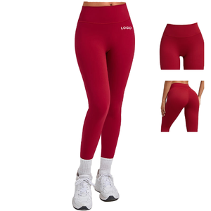 กางเกงเลกกิ้งออกกำลังกายโยคะเอวสูงสำหรับผู้หญิง ผ้ายืดหยุ่น ควบคุมหน้าท้อง ยืดได้สองด้าน เนื้อผ้านุ่ม ผลิตจากสแปนเด็กซ์/ไนลอน - Product Image 1