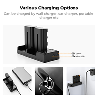 Set Baterai dan Charger Kamera K&F Concept 2 Pack 2600mAh NP-F550 untuk Baterai Sony NP-F550 F570 F750 F770 F930 F950 F960 F970
