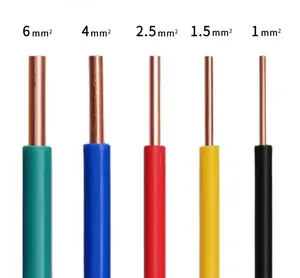 Fil de câble électrique en cuivre à un noyau chaud 1.5mm 2.5mm PVC solide XINHUI fil de câble d'alimentation électrique isolé par la tête BV CN;SHN