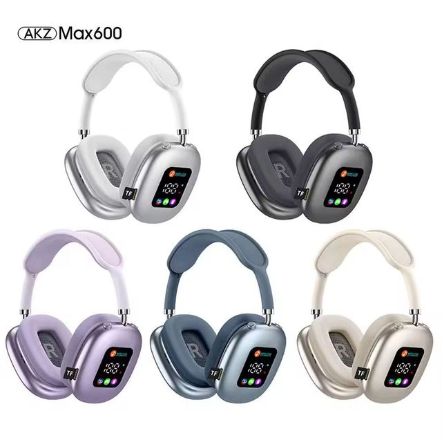 Akz Max600 LED Digital Screen for Bluetooth BT5.4 Wireless Headphone Headset HIFI Noise Cancelling Tws Earphones & Headphones