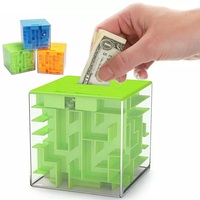 Nuevo 3D cubo rompecabezas dinero laberinto ahorro del Banco de la moneda TT juguetes para niños juguetes educativos para niños laberinto