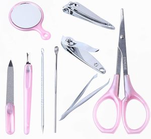 8-Piece Stainless Steel Nail Clipper Set Straight Blade Sharp Tip Plastic Nail Scissors Manicure <b>Tool</b> Box Beauty Gift Set - Product Image 4