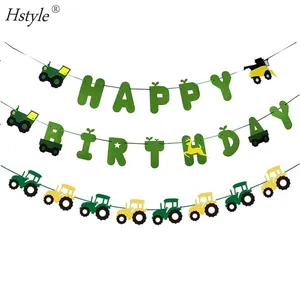 Groene Tractor Verjaardag Banner Set Met Tractor Slinger Banner Voor Tractor Farm Thema Verjaardagsfeest Benodigdheden Decoraties S266