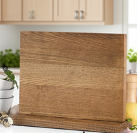 Porte-couteau magnétique double face en bois d'acacia blanc et frêne Support magnétique de couteau pour comptoir de cuisine