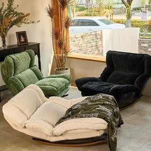<b>Reclining</b> Chair Foam Filled Tilting Single Sofa For Home Bedroom Leisure Use Green Black Off White - Product Image 1