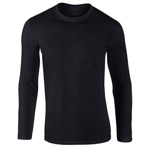 180 Gsm Unisex hombres cuello redondo <span class=keywords><strong>manga</strong></span> <span class=keywords><strong>larga</strong></span> suave 100% algodón cuello redondo deportes Casual liso Oem Logo personalizado camiseta camisetas - Product Image 3