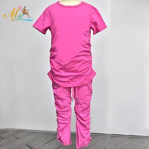 Bộ Quần Áo Xếp Chồng Cho Bé Gái, Bộ Quần Áo Cotton Hai Mảnh Mùa Xuân Hè