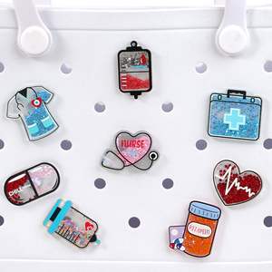 <b>Nurse</b> Charms for Bogg <b>Bags</b> <b>Nurse</b> Accessories for Women's Simply Southern Beach Totes Decoration Insert Accessory for Beach <b>Bag</b> - Product Image 2