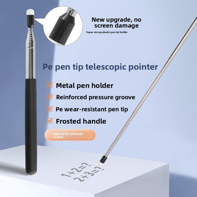 1-meter-long Newly Upgraded Infrared Screen-Friendly Retractable Teaching Pointer PE-Wear-Resistant Tip Stylus Extendable Pen