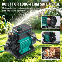 Pompa Booster Tekanan Tinggi Sentrifugal Kuningan yang Dapat Disesuaikan, OEM/ODM, untuk Tekanan Air Rumah Tangga 750W 1HP Tinggi Angkat 55m