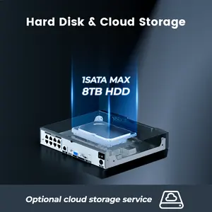 8MP h.265 8CH tuya APP PoE nvr 네트워크 비디오 레코더 p2p 스마트 재생 1 SATA MAX 8TB HDD 보안 cctv 8 채널 포 4k nvr