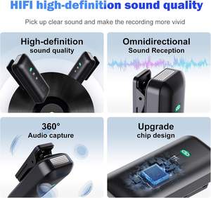 Micrófono Inalámbrico con Cancelación de Ruido para Cámara, 2.4G, Ultra Baja Latencia, Mini Micrófono de Solapa para Grabación en Estudio - Product Image 3