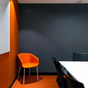 EN 13501 B1 Panneau acoustique moderne en polyester | Conception rainurée | Modèle 3D | Utilisation d'hôtel | <span class=keywords><strong>Absorbeur</strong></span> <span class=keywords><strong>de</strong></span> son écologique <span class=keywords><strong>de</strong></span> qualité E1 - Product Image 2