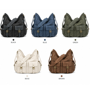 Bolso Bandolera de Lona para Hombre, Gran Capacidad, Múltiples Bolsillos, Cierre de Hebilla, para Uso Diario - Product Image 6