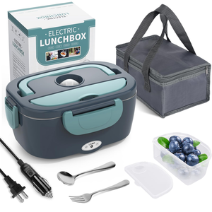 Boîte à lunch électrique portable 60W en acier inoxydable, plateau repas pour la conservation des aliments domestiques, chauffe-plat écologique - Product Image 1