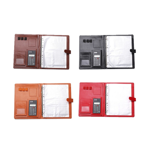 Di alta qualità 4 raccoglitori ad anelli Portfolio A4 taglie Premium in pelle con calcolatrice e sospensione file <span class=keywords><strong>accessori</strong></span> per <span class=keywords><strong>ufficio</strong></span> di fascia alta - Product Image 2