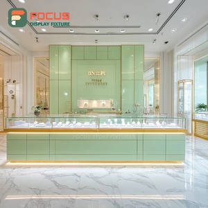 Kiosque de vente au détail moderne, présentoirs pour bijoux, structure métallique, vitrine de boutique - Product Image 4