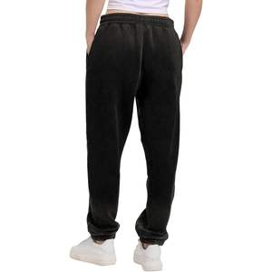 2025 <b>Women's</b> Black Acid Wash <b>Fleece</b> Sweatpants Baggy <b>Joggers</b> for Workout and Lounge Pockets with Wrinkled Technics - Product Image 2