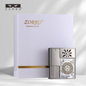 Briquet à <span class=keywords><strong>kérosène</strong></span> ZORRO/Zorro Z862 coupe-vent de style chinois classique, or et rouge, cadeau pour petit ami - Product Image 4