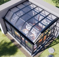 Véranda en aluminium et verre à toit unique, sur mesure, 4 saisons, solarium, abri étanche pour patio extérieur et villa
