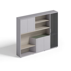 ตู้เก็บเอกสารสำนักงานแบบขยายได้ รุ่นขายดีของ Genova ดีไซน์ทันสมัย บานไม้ ประตูกระจก เหมาะสำหรับโรงแรมและโรงเรียน - Product Image 2