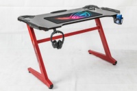 CEO de luxe en forme de Z mobilier de bureau en bois pour PC nouvelles tables élévatrices de course pliables lumières LED RVB configuration de jeu en gros