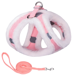 Peluş kalınlaşmış Pet köpek koşum tasma seti sonbahar kış açık yürüyüş kediler köpekler koşum yelek tasmalar köpek aksesuarları - Product Image 4