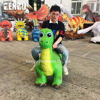 Atracción de Dinosaurio en Oferta para Niños Coche Modelo de Dinosaurio Caminante Verde para Centro Comercial