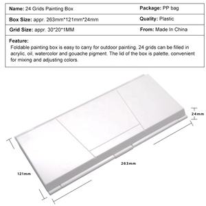 <span class=keywords><strong>Palette</strong></span> de peinture vide en plastique multi-usage, 12-<span class=keywords><strong>24</strong></span> grilles, boîte avec couvercle pour l'aquarelle/acrylique/huile - Product Image 3